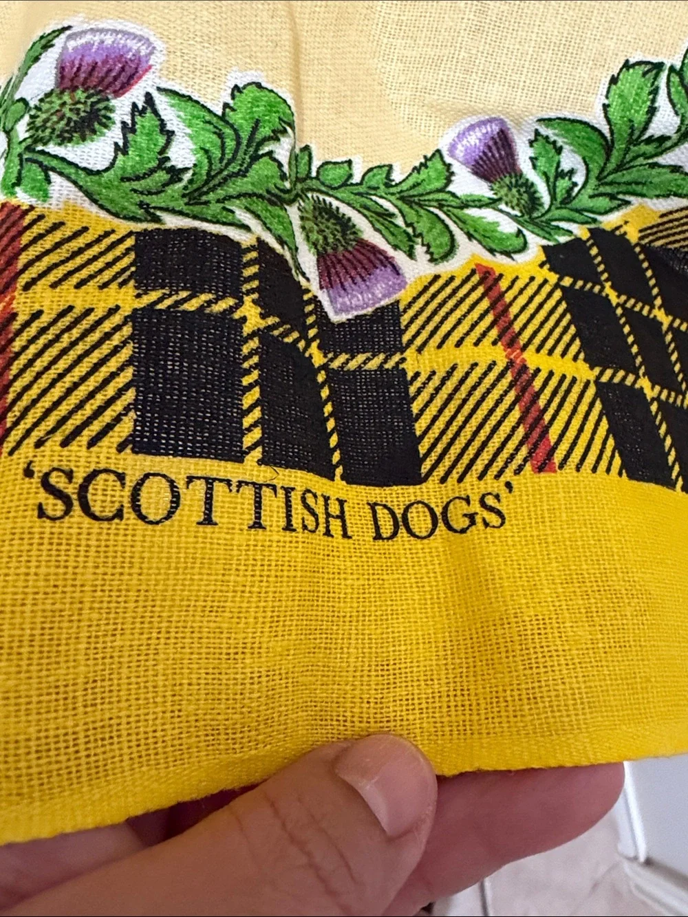 Lamont Linen/Cotton Blend Tea Towel - Scottish Dogs